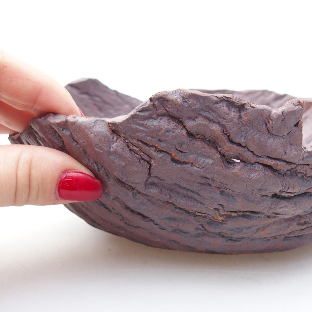 Keramische schaal 19 x 17 x 7 cm , kleur bruin