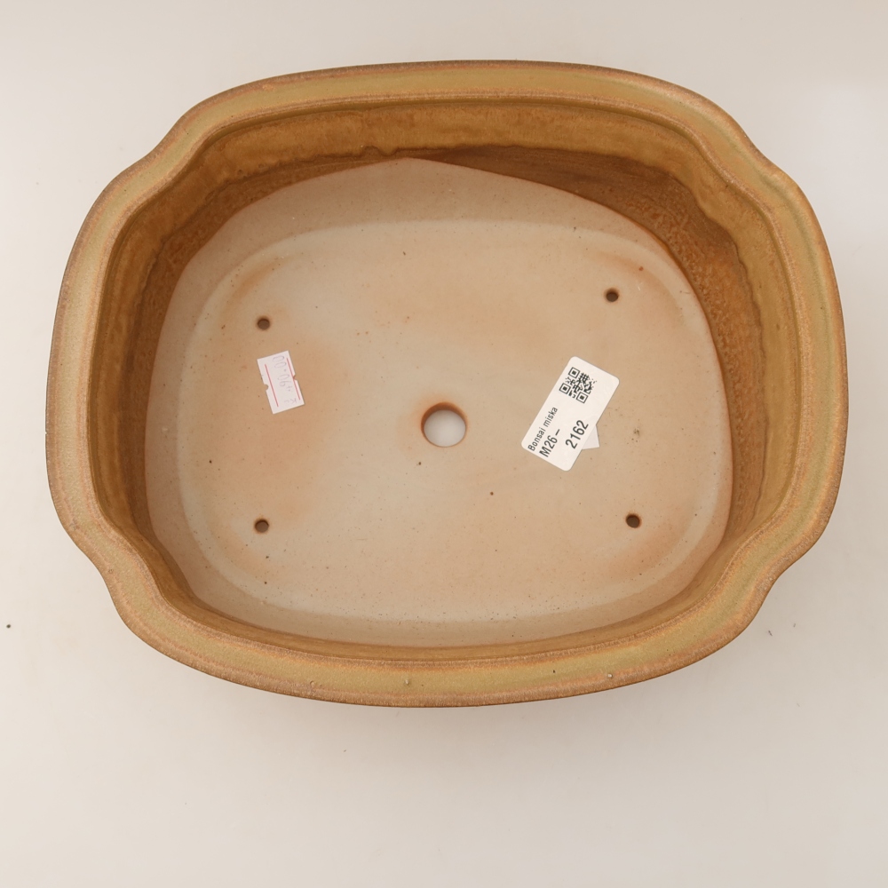 Keramische bonsaipot 24,5 x 21 x 7,5 cm, kleur: beige