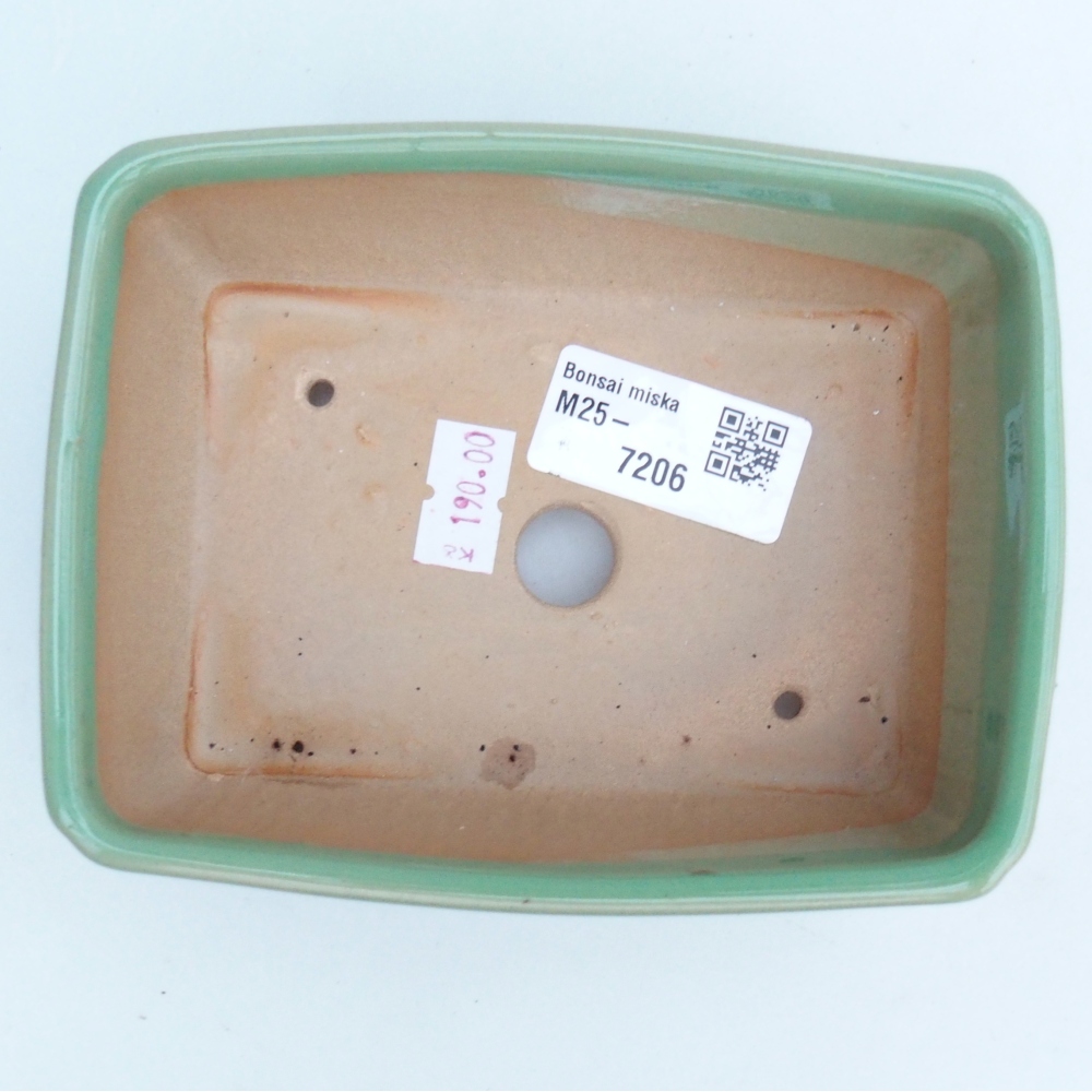 Bonsaischaal van keramiek 26 x 26 x 8 cm, kleur rood