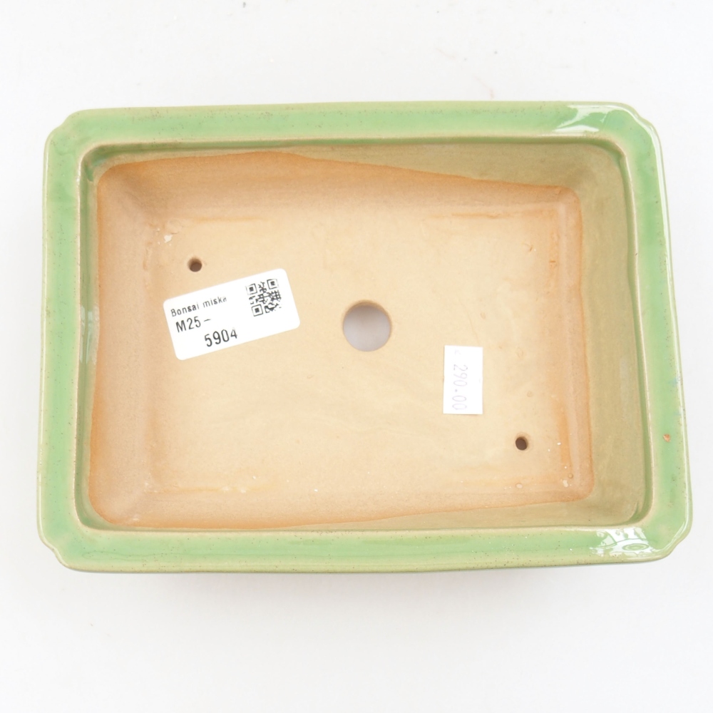 Bonsaischaal van keramiek 22 x 17 x 5 cm, groen