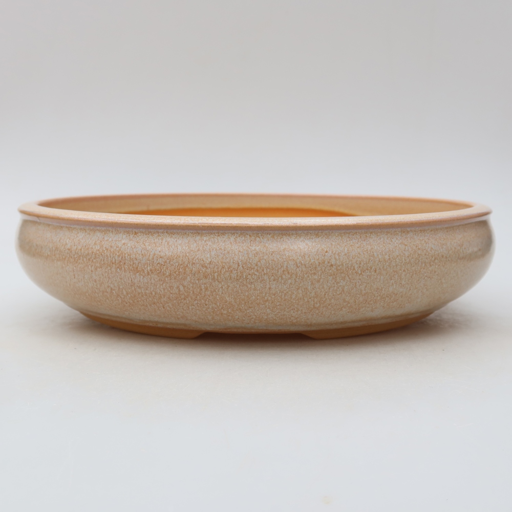Keramische bonsaischaal 26,5 x 26,5 x 5,5 cm, kleur: beige