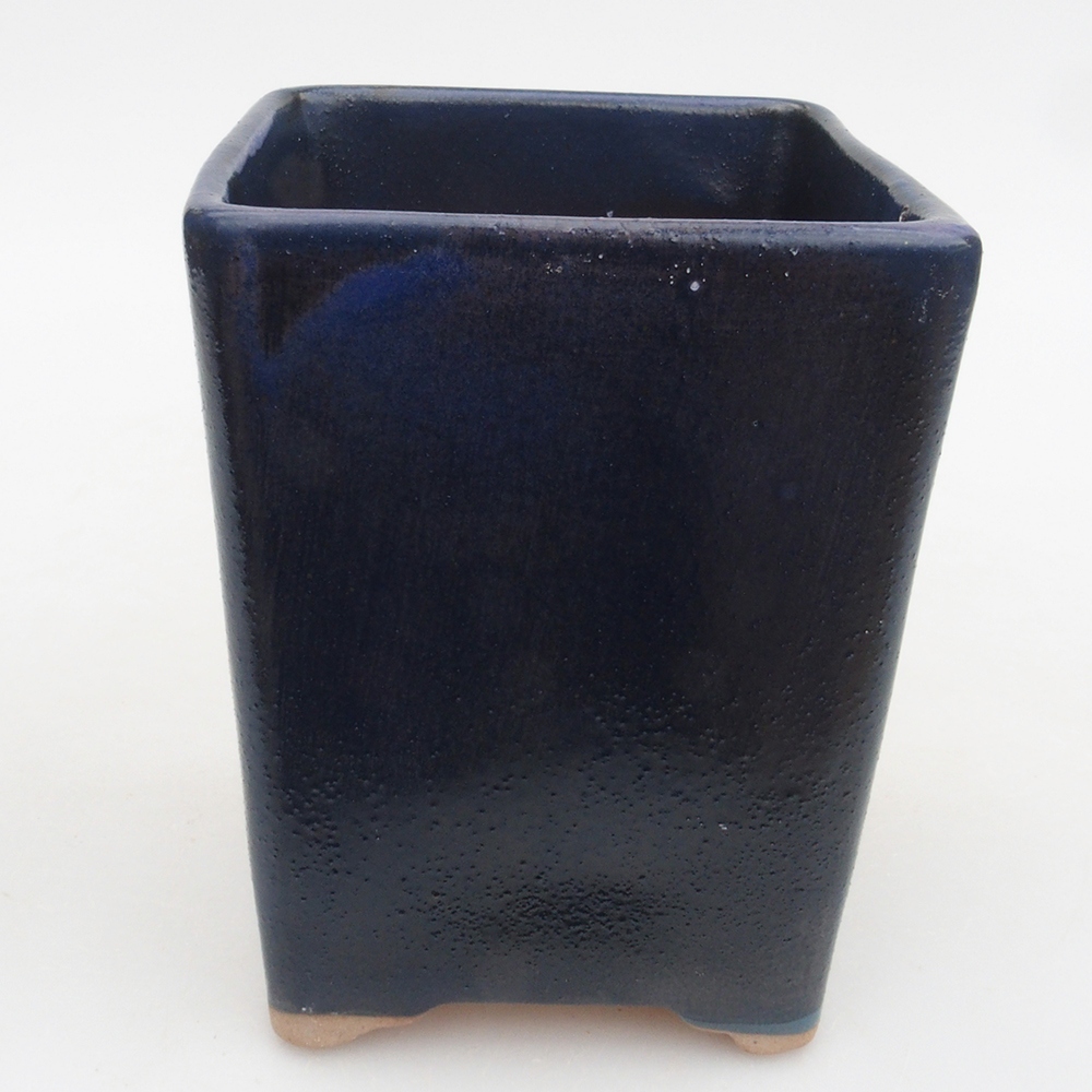 Bonsaischaal van keramiek 8,5 x 8,5 x 10,5 cm, kleur blauw