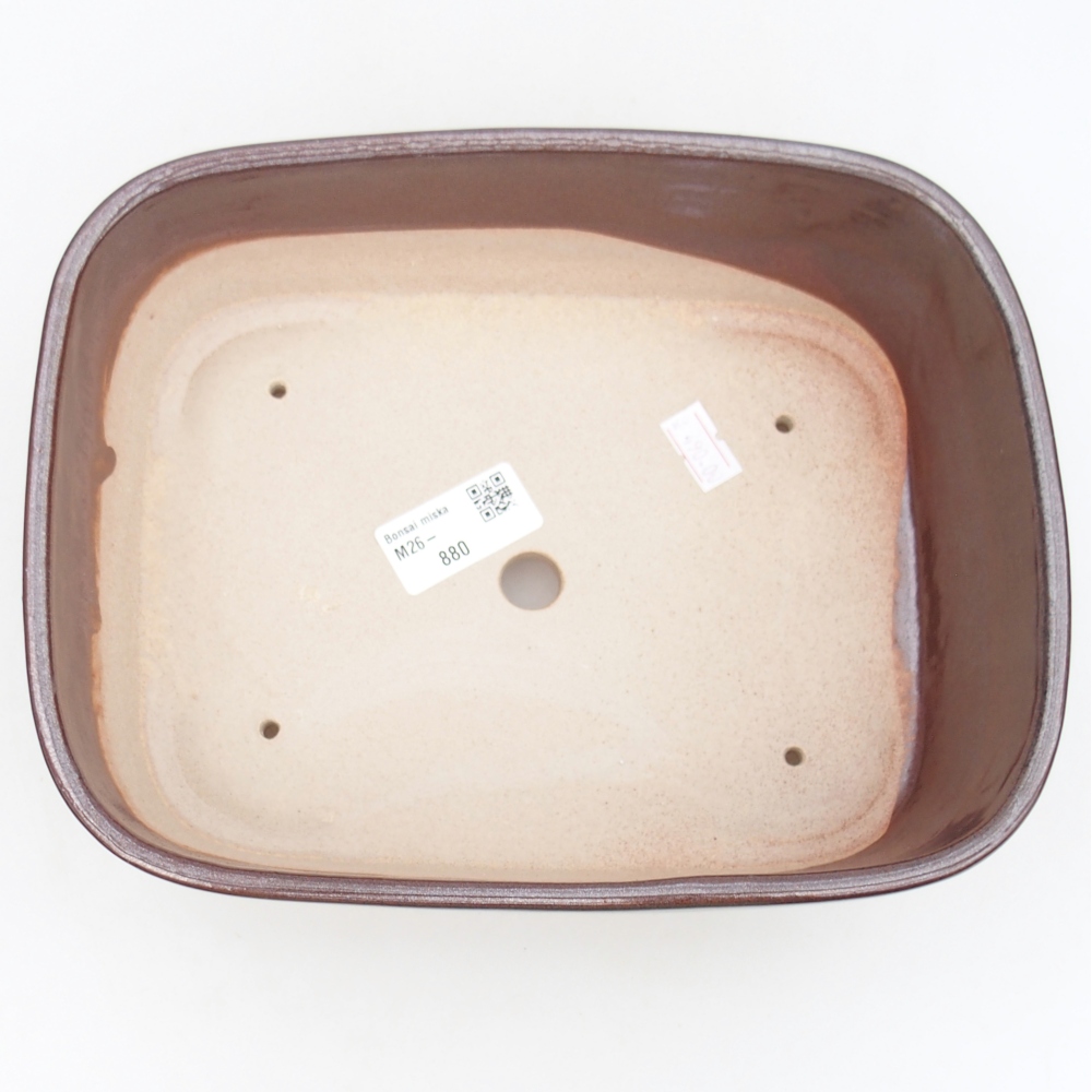 Bonsaischaal van keramiek 23,5 x 18 x 7,5 cm, bruin