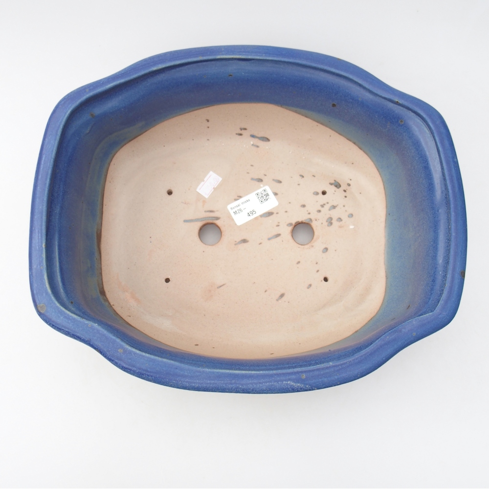 Bonsaischaal van keramiek 30 x 25 x 10 cm, kleur blauw