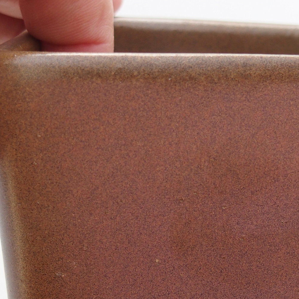 Bonsaischaal van keramiek 7,5 x 7,5 x 10,5 cm, bruin