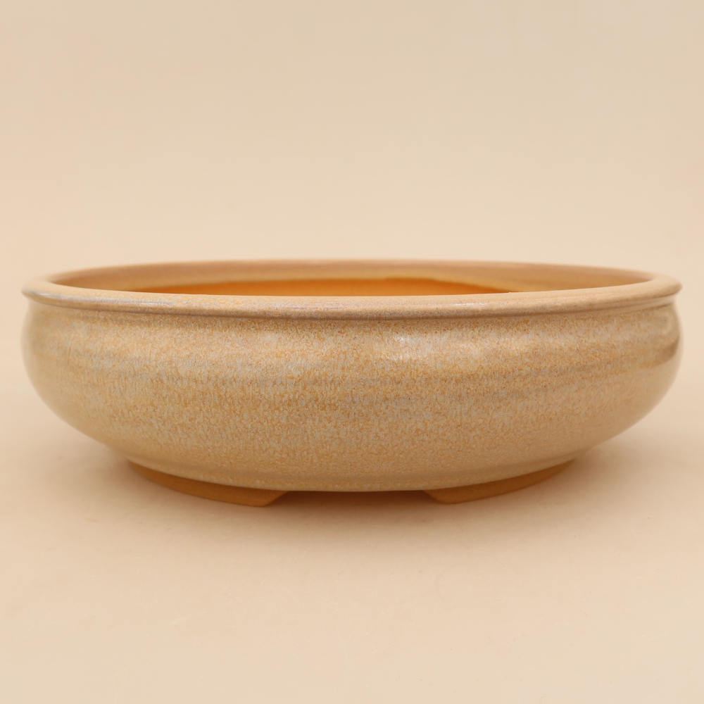 Keramische bonsaipot 23 x 23 x 6,5 cm, kleur beige