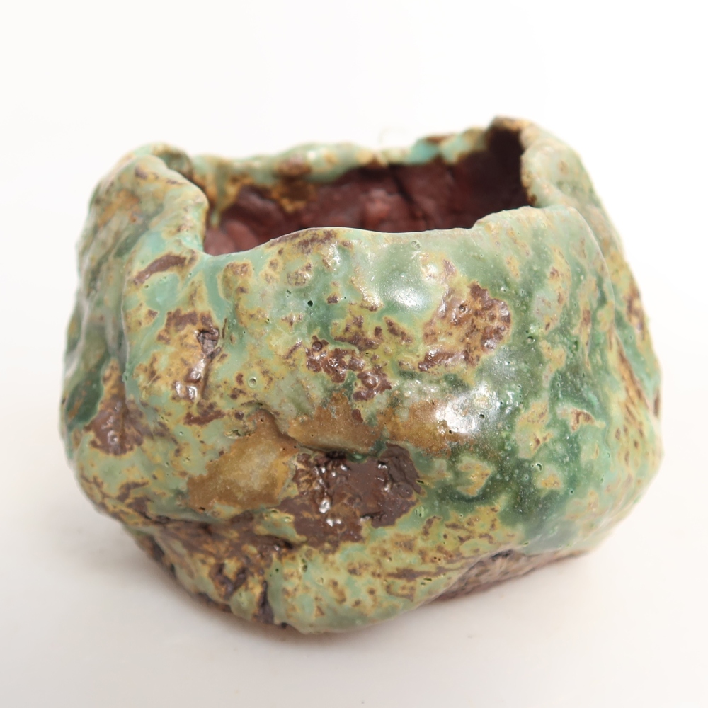Keramische schaal  7,5 x 6,5 x 6,5 cm, kleur groen