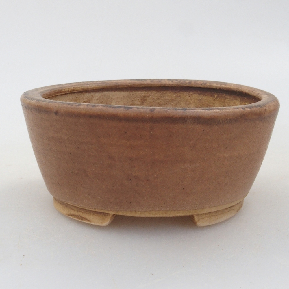 Bonsaischaal van keramiek 10 x 8,5 x 4 cm, bruin