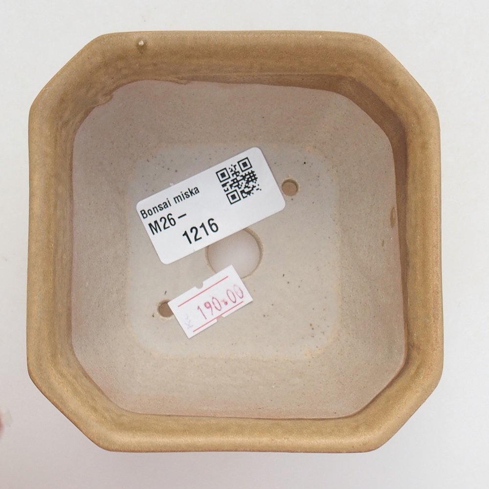 Bonsaischaal van keramiek 10 x 10 x 6 cm, bruin