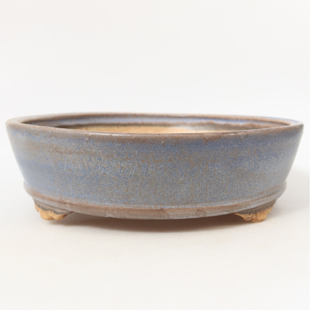 Keramische bonsaipot 21,5 x 21,5 x 6 cm, kleur: blauw