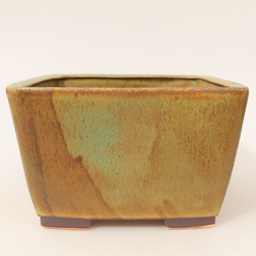 Bonsaischaal van keramiek 16 x 16 x 10 cm, groen