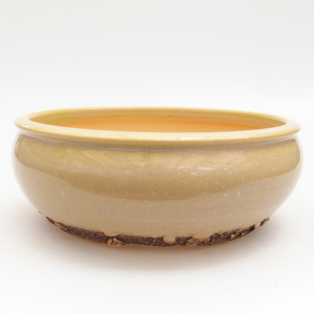 Bonsaischaal van keramiek 18,5 x 18,5 x 6,5 cm, groen