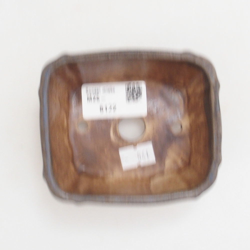 Bonsaischaal van keramiek 10 x 8,5 x 4 cm, bruin