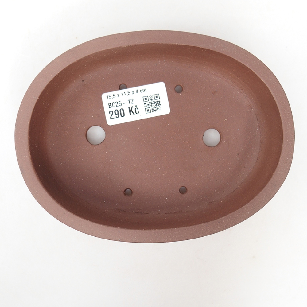 Bonsaischaal van keramiek 15,5 x 11,5 x 4 cm, bruin