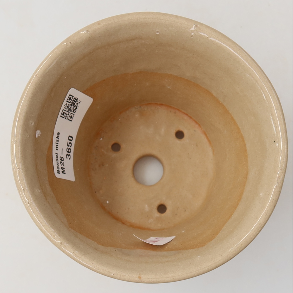 Keramische bonsaipot 11 x 11 x 7 cm, kleur: beige