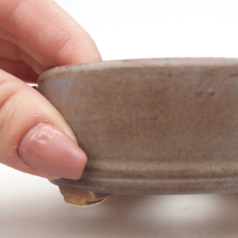 Bonsaischaal van keramiek 9 x 9 x 3,5 cm, kleur blauw