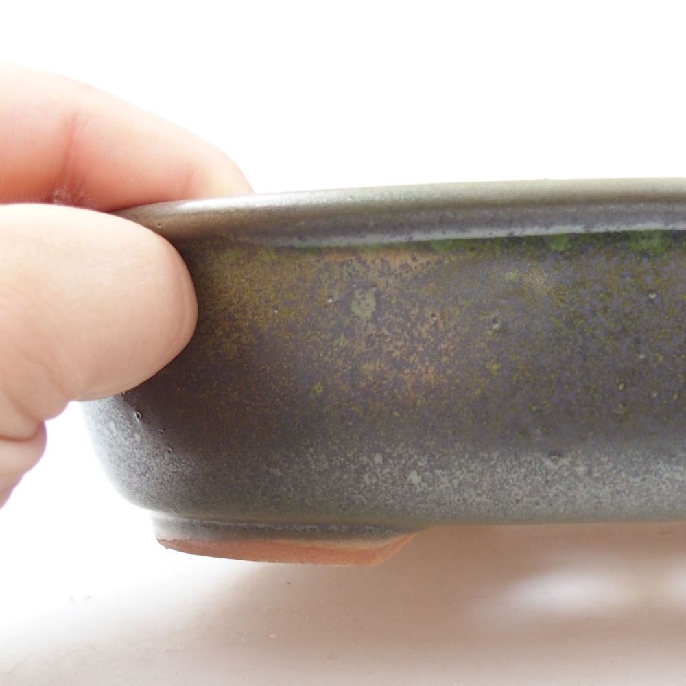 Bonsaischaal van keramiek 22 x 17 x 5 cm, groen