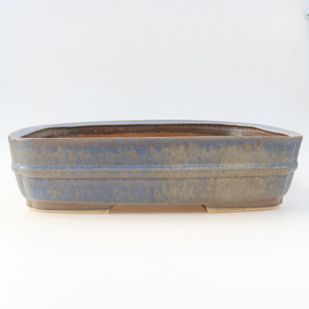 Keramische bonsaipot 29 x 23 x 7 cm, kleur: blauw