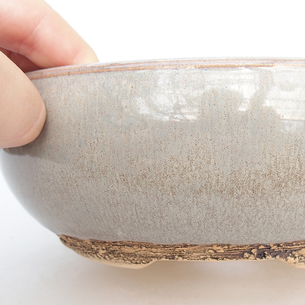 Bonsaischaal van keramiek 19 x 19 x 6,5 cm, grijs