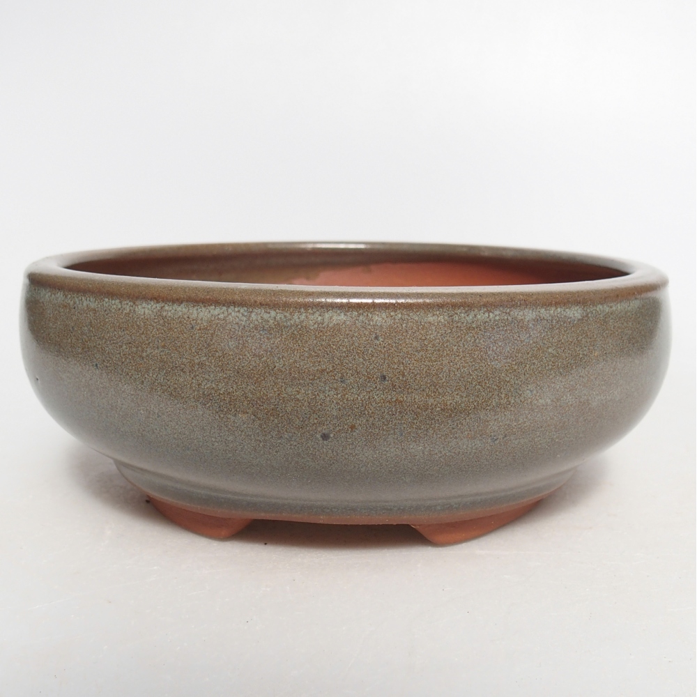 Bonsaischaal van keramiek 15 x 15 x 5,5 cm, groen