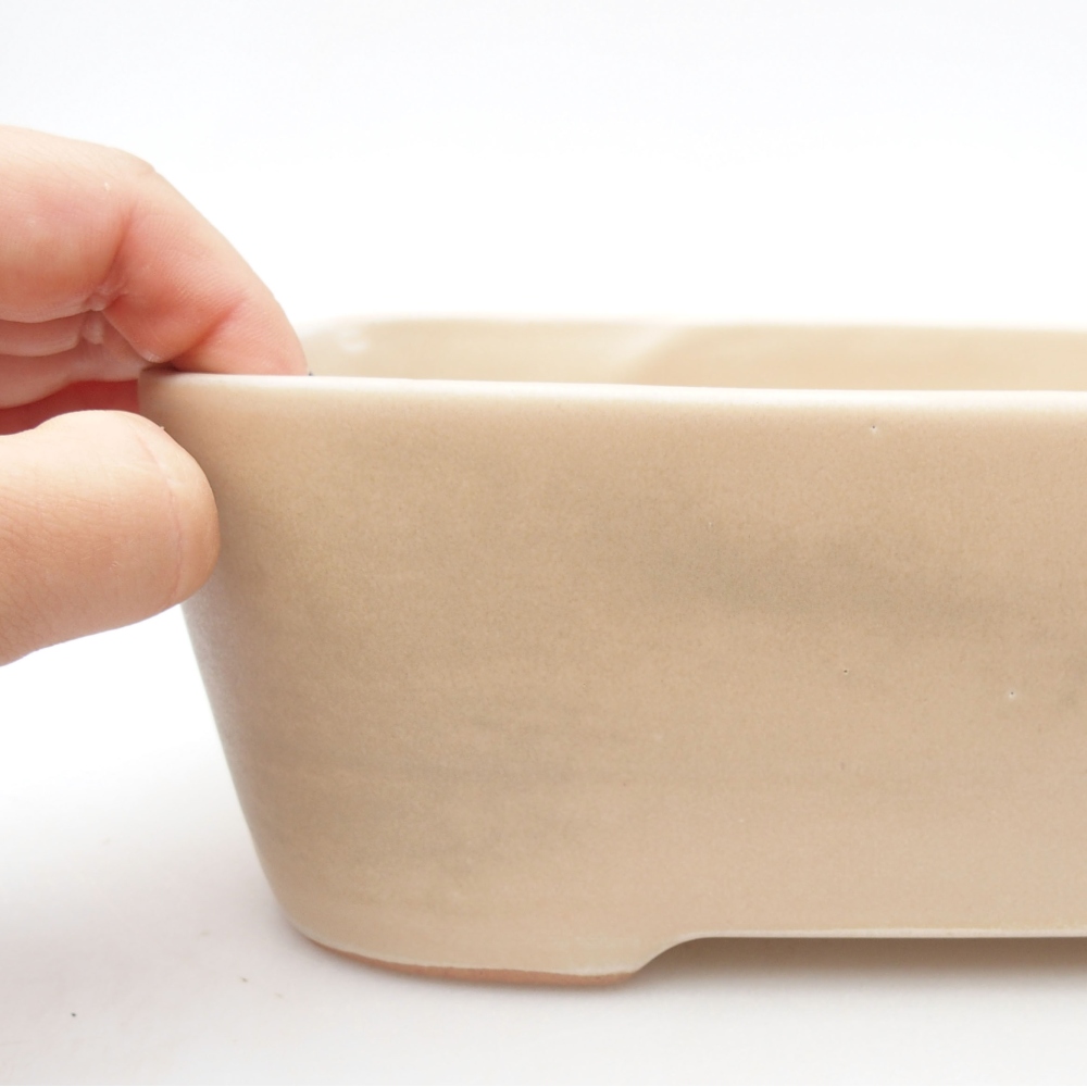 Bonsaischaal van keramiek 23 x 18 x 7,5 cm, kleur beige