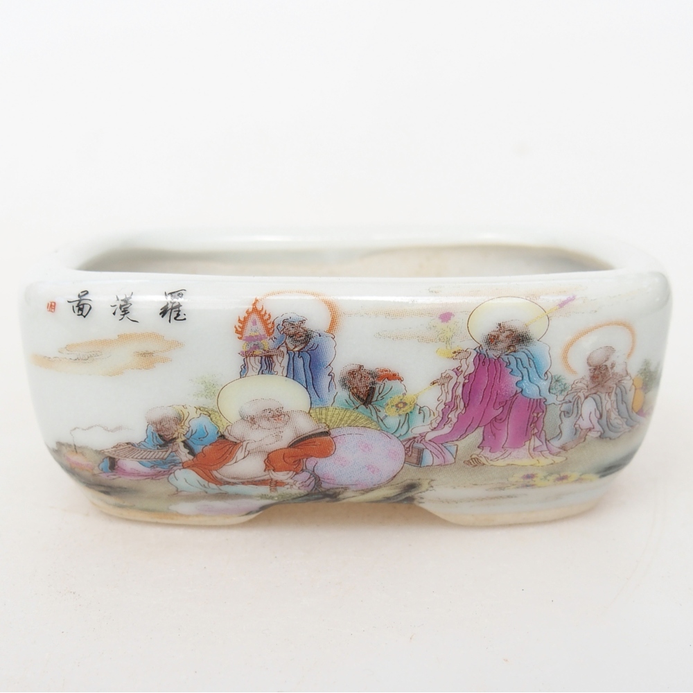 Mini bonsaischaal 8 x 6 x 3 cm, wit