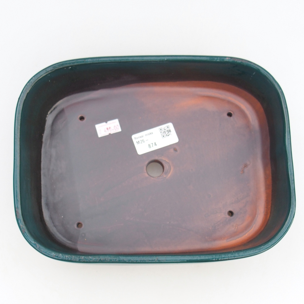 Bonsaischaal van keramiek 23 x 18 x 5,5 cm, groen