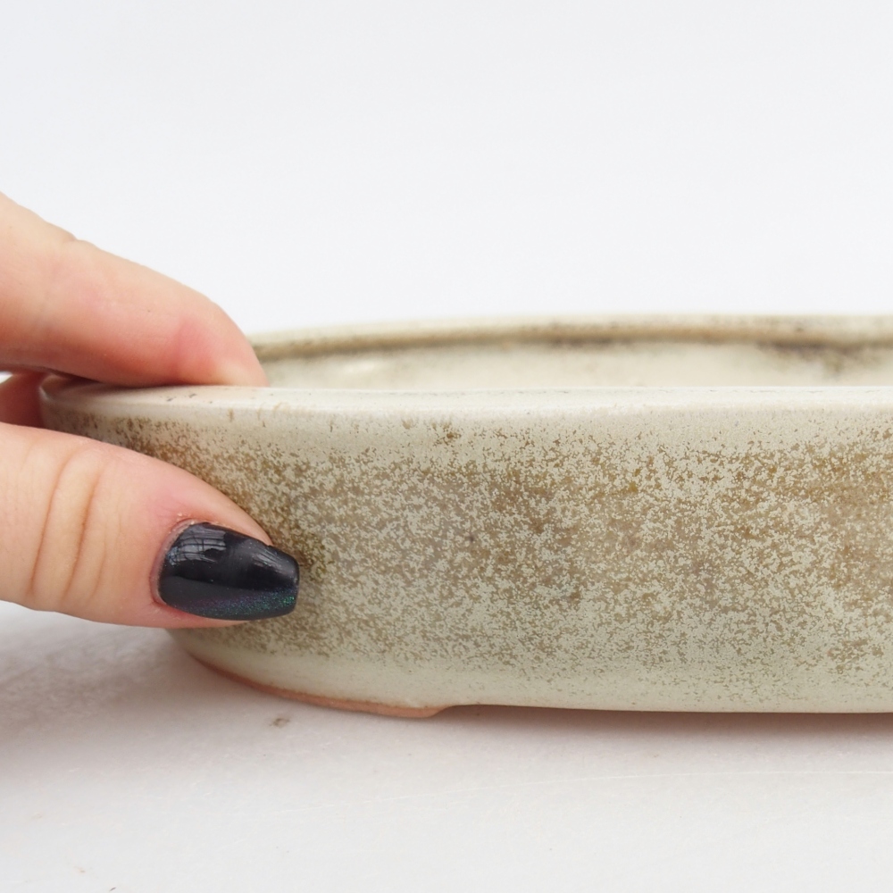 Bonsaischaal van keramiek 22,5 x 17 x 4,5 cm, groen