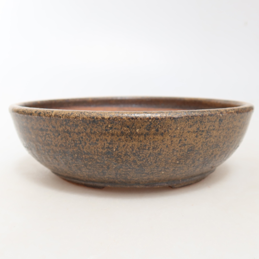 Keramische bonsaipot 17 x 17 x 5 cm, kleur bruin