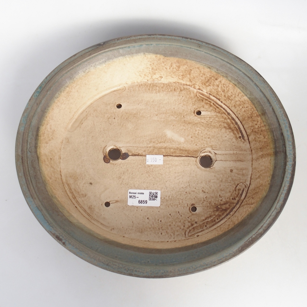 Bonsaischaal van keramiek 32 x 29 x 7 cm, kleur blauw