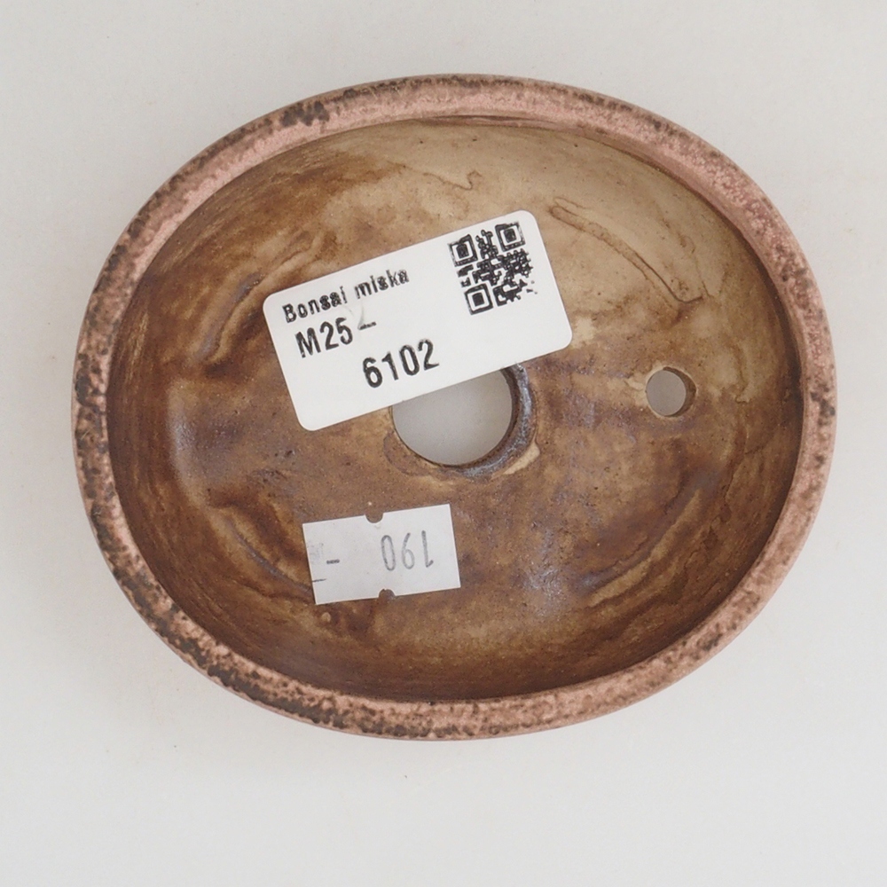 Bonsaischaal van keramiek 10 x 8,5 x 4 cm, bruin
