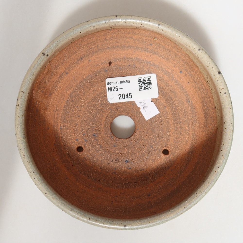 Bonsaischaal van keramiek 14,5 x 14,5 x 5,5 cm, kleur beige