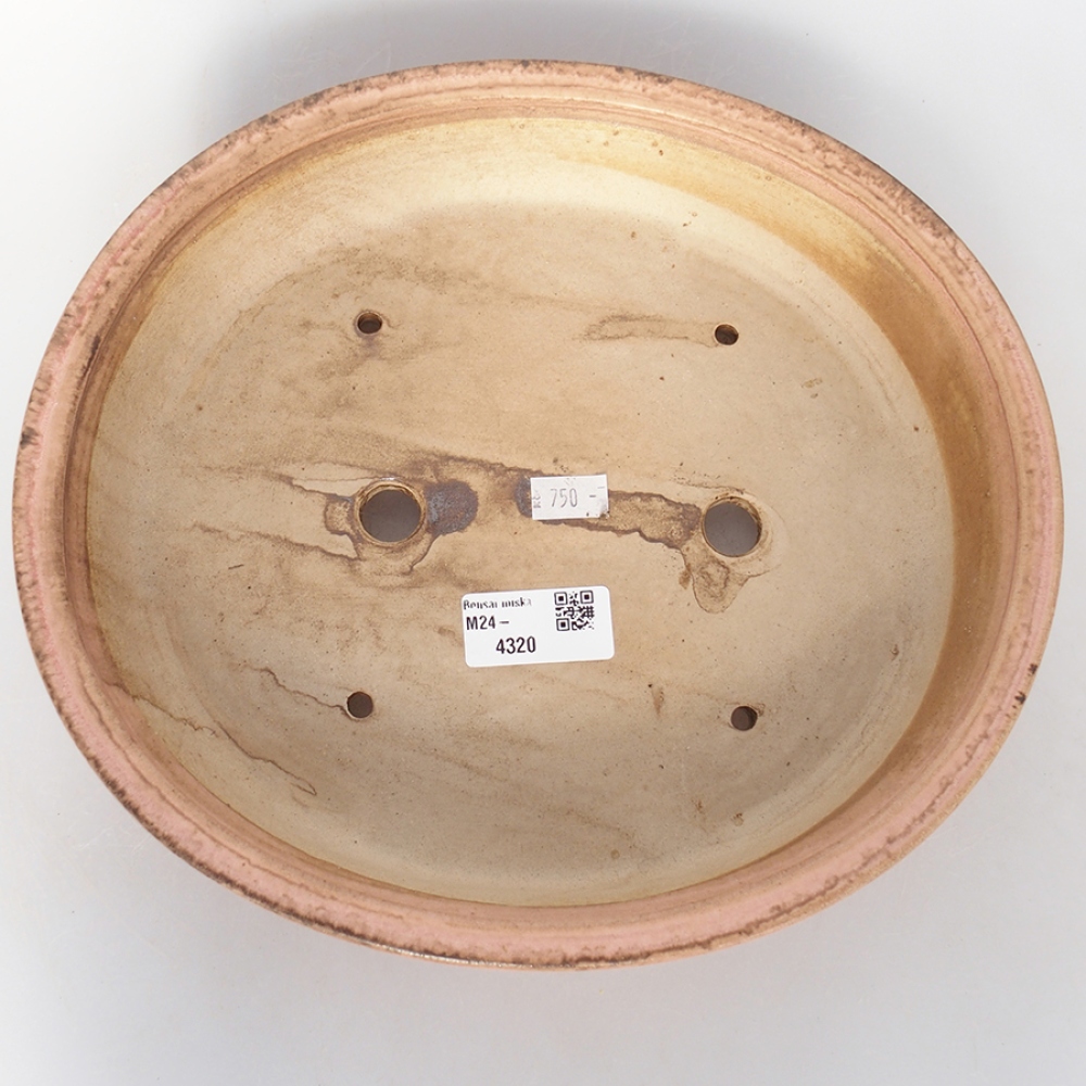 Bonsaischaal van keramiek 28 x 24 x 6 cm, roze