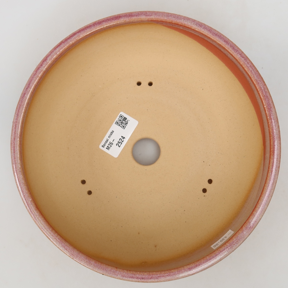 Keramische bonsaipot 21,5 x 21,5 x 6,5 cm, kleur roze