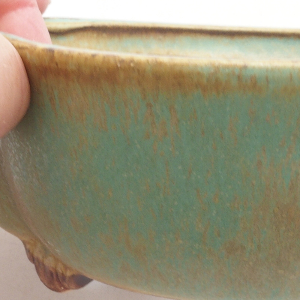 Bonsaischaal van keramiek 10 x 8,5 x 4 cm, bruin