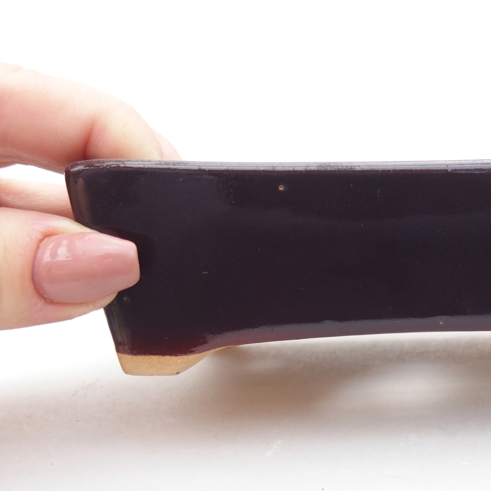 Bonsaischaal van keramiek 11,5 x 9 x 3,5 cm, bruin