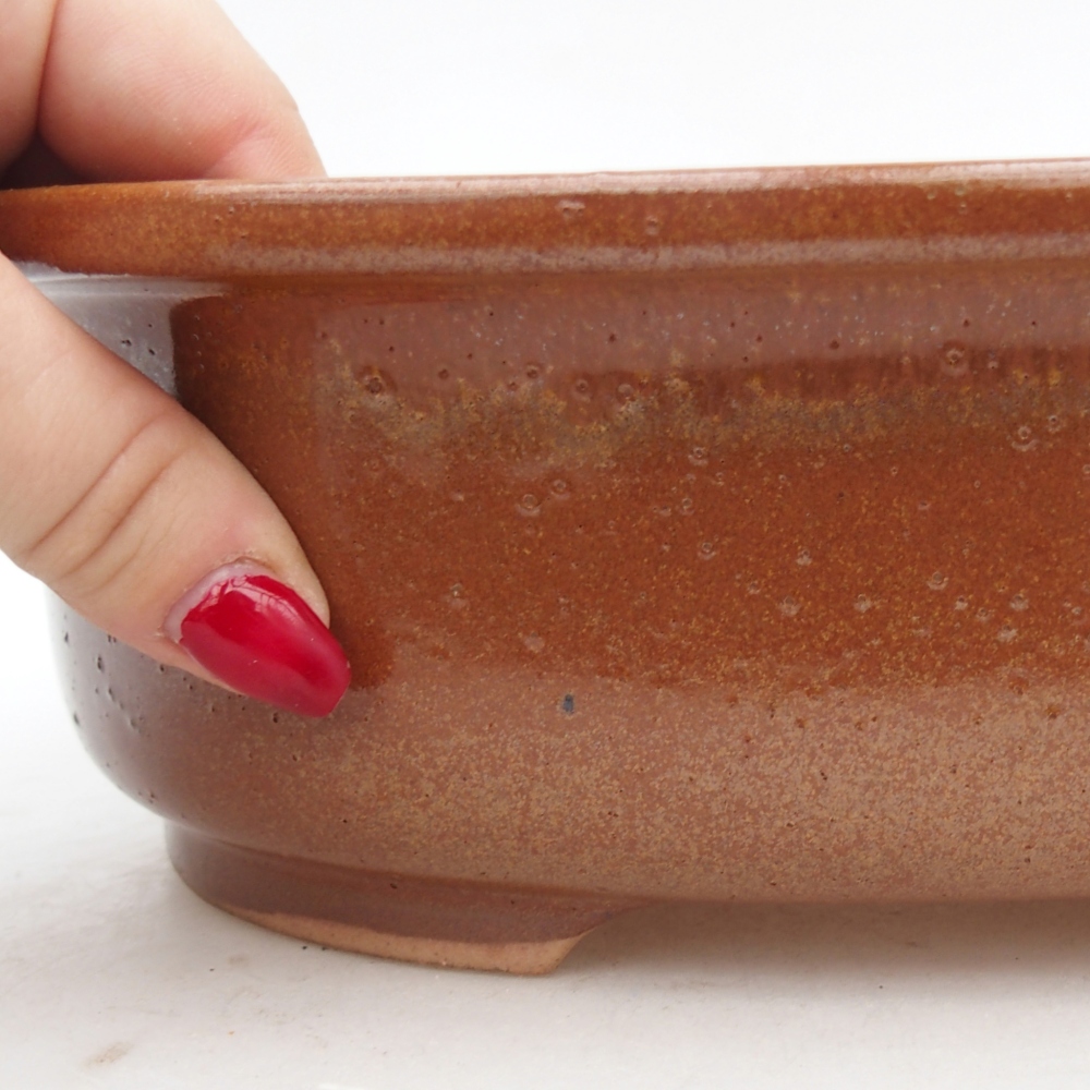 Bonsaischaal van keramiek 26 x 22 x 8 cm, bruin