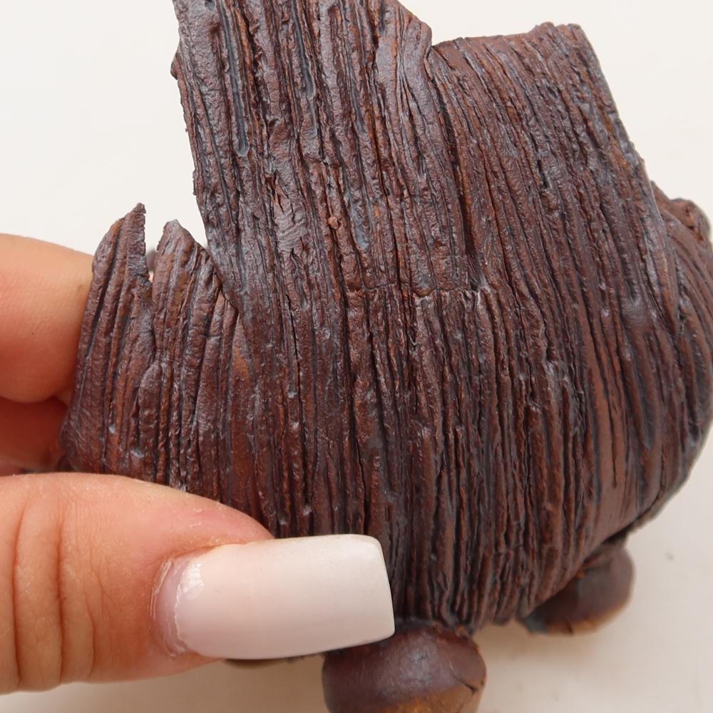 Keramische schaal  9,5 x 8,5 x 9 cm, kleur bruin