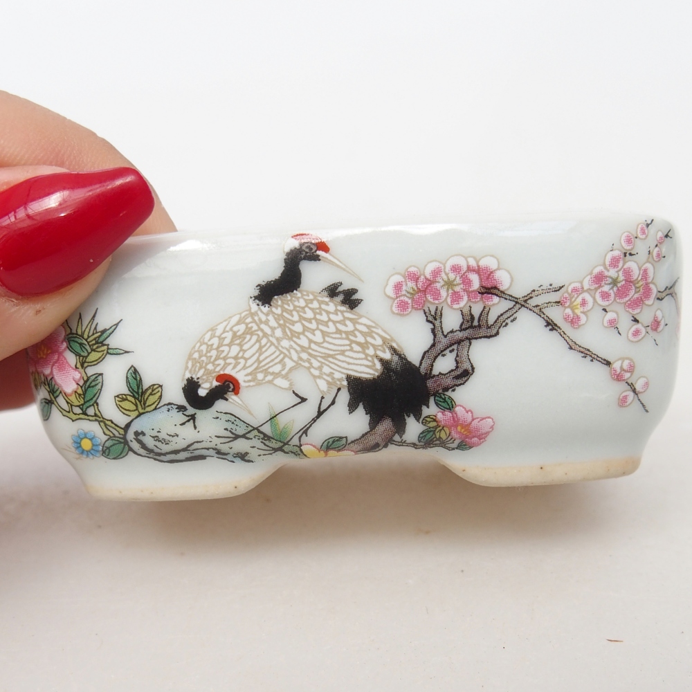 Mini bonsaischaal 8 x 6 x 3 cm, wit