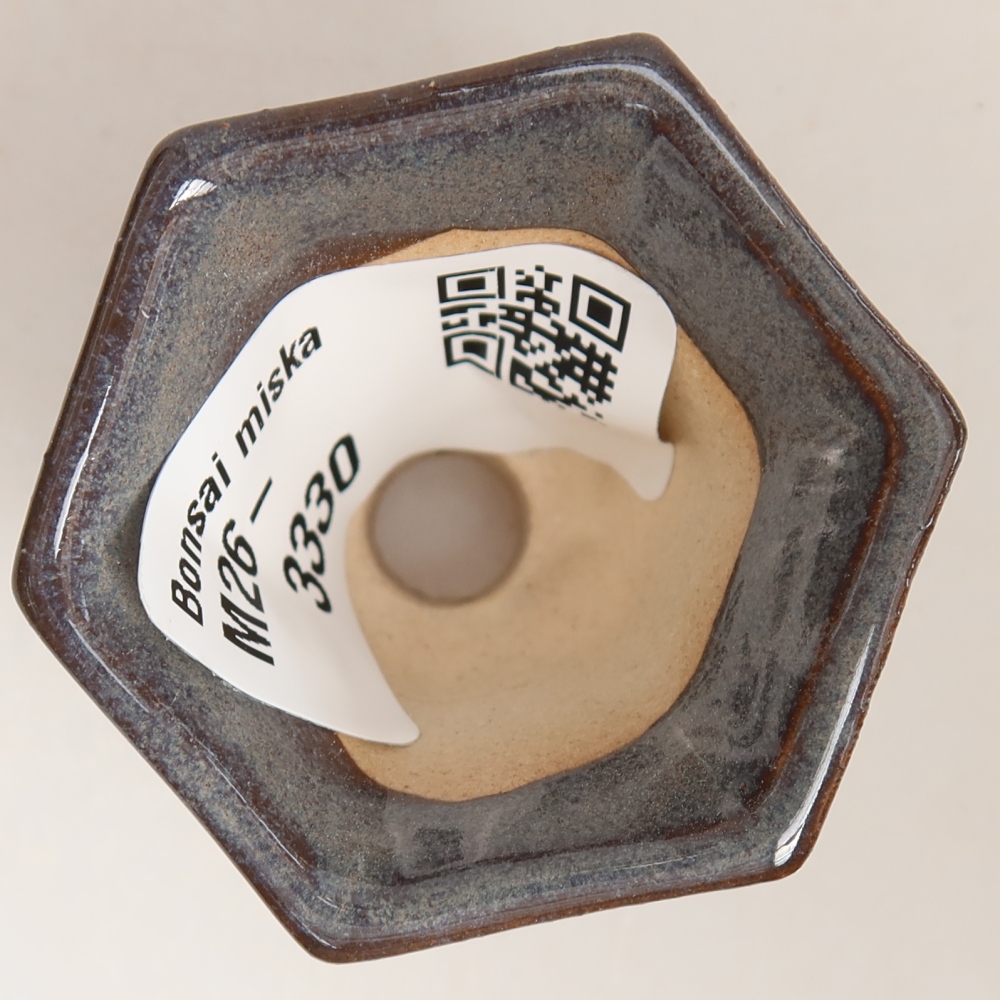 Keramische bonsaipot 4,5 x 4 x 3,5 cm, kleur grijs