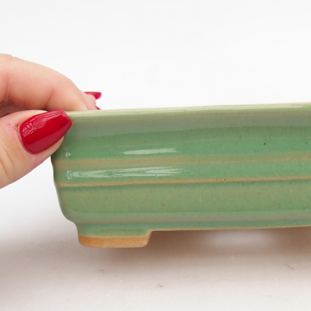 Bonsaischaal van keramiek 26 x 26 x 8 cm, kleur rood