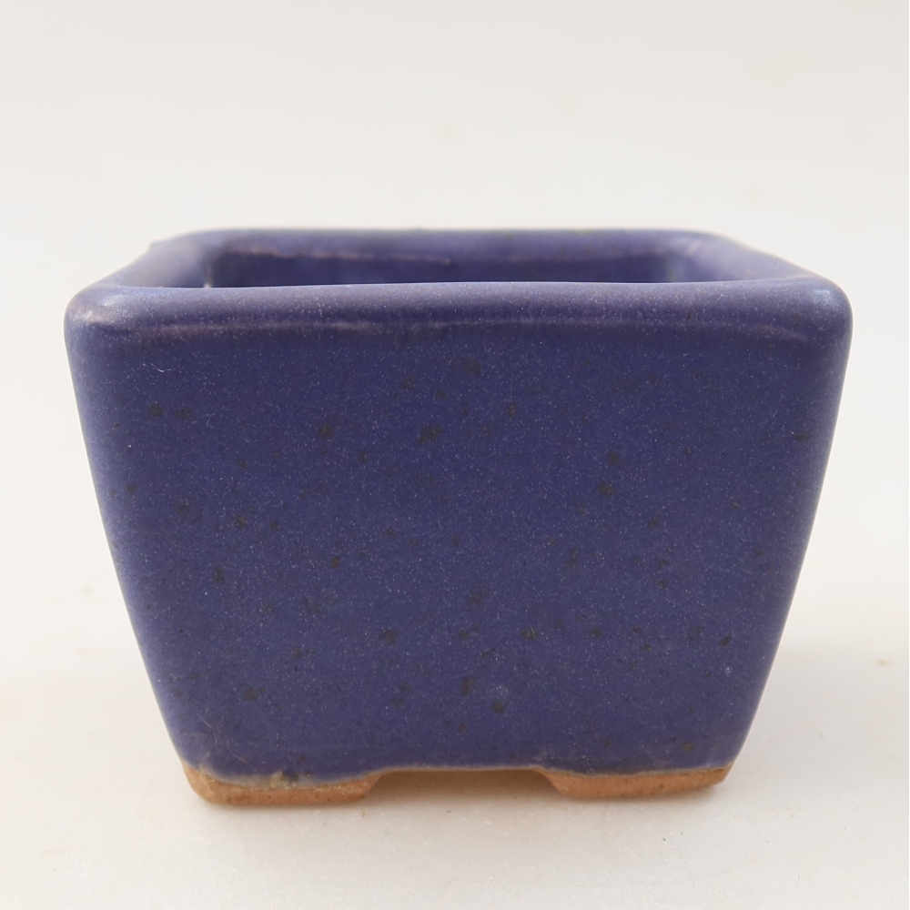 Bonsaischaal van keramiek 6,5 x 6,5 x 5 cm, kleur paars