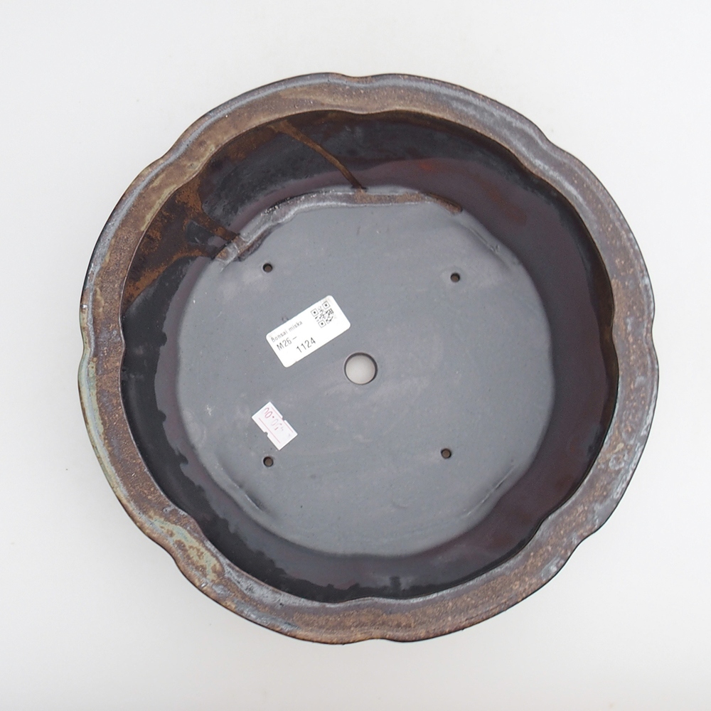 Bonsaischaal van keramiek 26 x 26 x 8 cm, metaalkleur