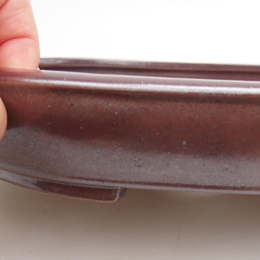 Bonsaischaal van keramiek 24 x 19,5 x 4 cm, bordeauxrood