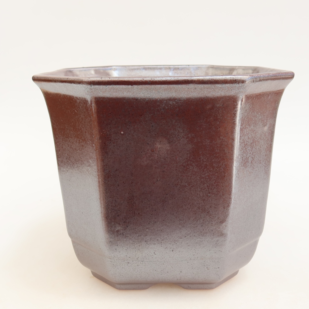 Keramische bonsaipot 17,5 x 17,5 x 15,5 cm, metaalachtige kleur
