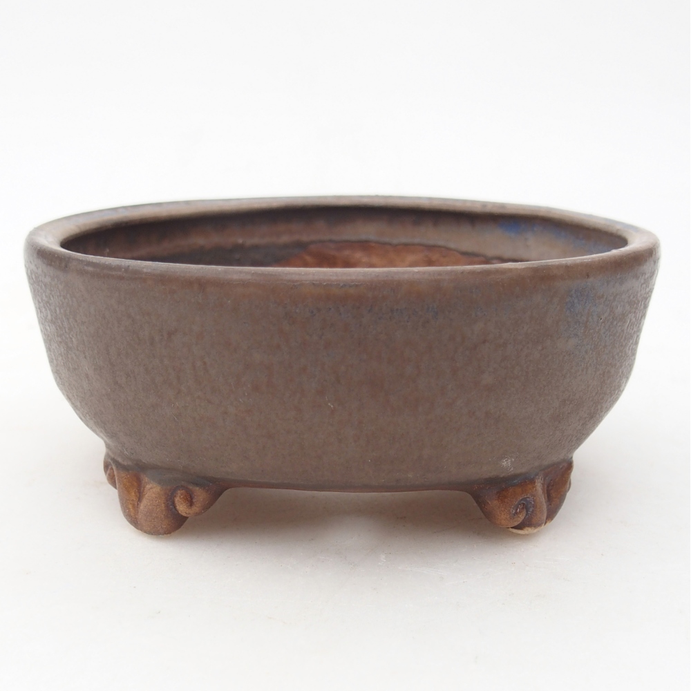 Bonsaischaal van keramiek 11 x 11 x 4,5 cm, kleur blauw