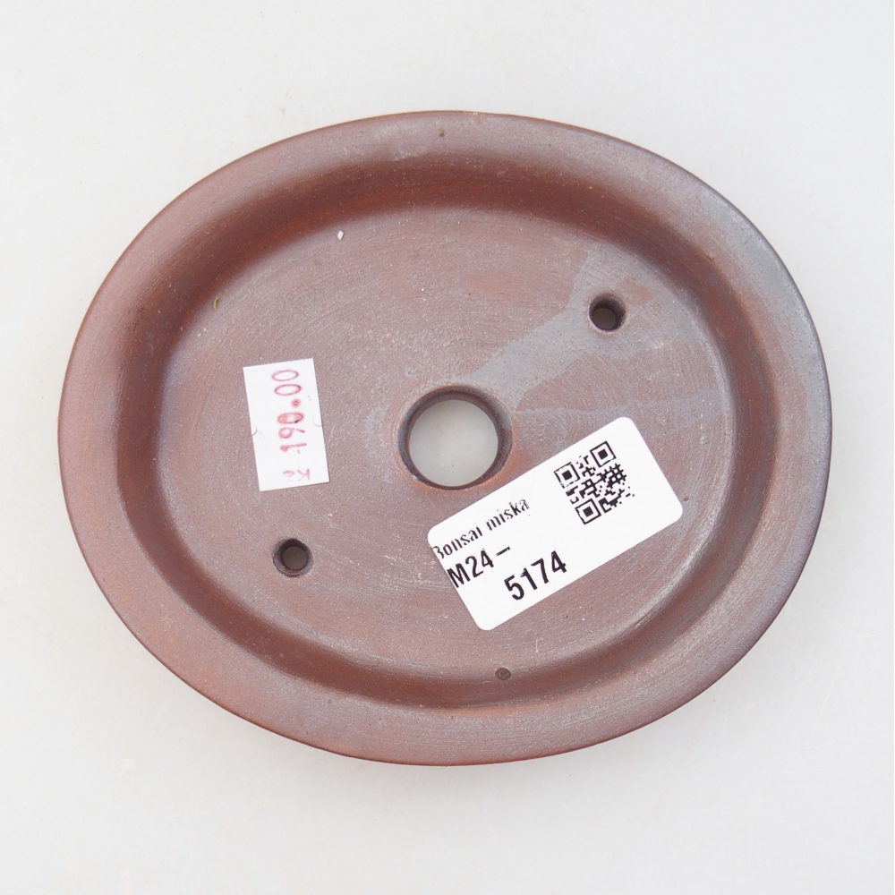 Bonsaischaal van keramiek 12,5 x 10,5 x 2 cm, bruin