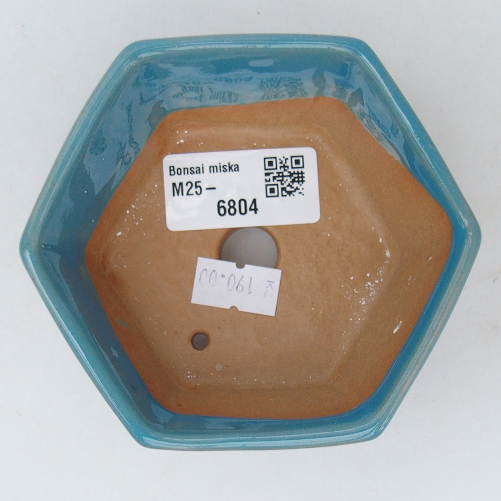 Bonsaischaal van keramiek 10,5 x 9,5 x 5 cm, kleur blauw