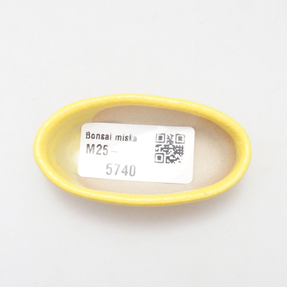 Bonsaischaal van keramiek 6,5 x 3,5 x 2 cm, geel