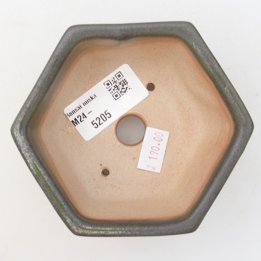 Bonsaischaal van keramiek 10 x 9 x 5 cm, groen